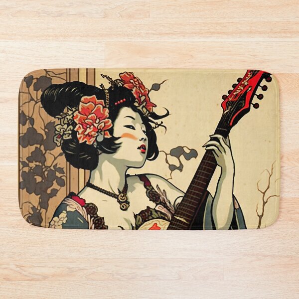 Item preview, Traditional Japanese Geisha Playing Guitar designed and sold by entwithanaxe.