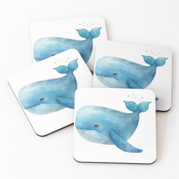 Item preview, Cute Whale in watercolor designed and sold by miraclestudio.