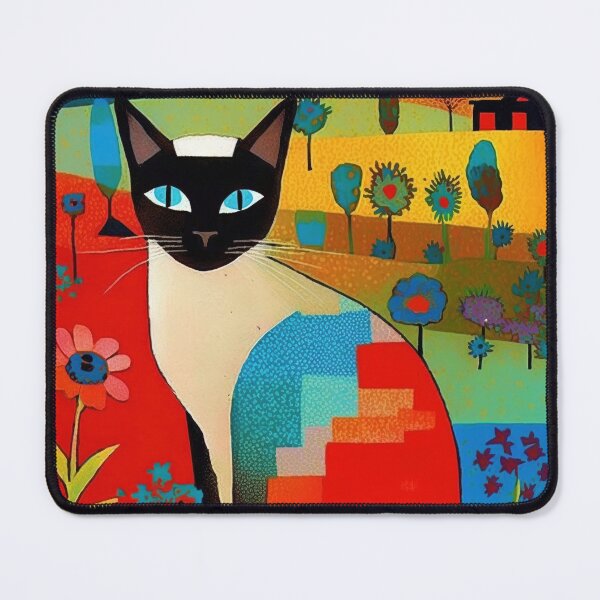 Item preview, Abstract Landscape with Siamese Cat designed and sold by kansaikate.