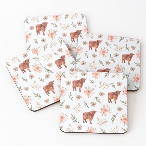 Item preview, Highland cow floral designed and sold by DigiCurated.