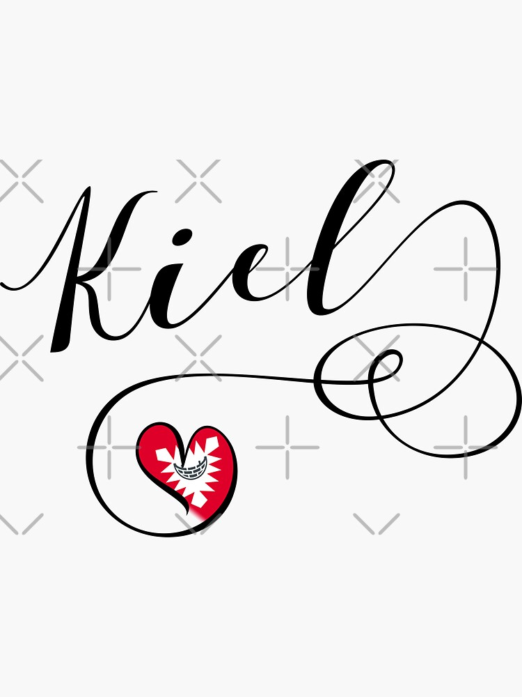 "Kiel Heart, I Love Kiel, Kiel Flag, Schleswig Holstein" Sticker by