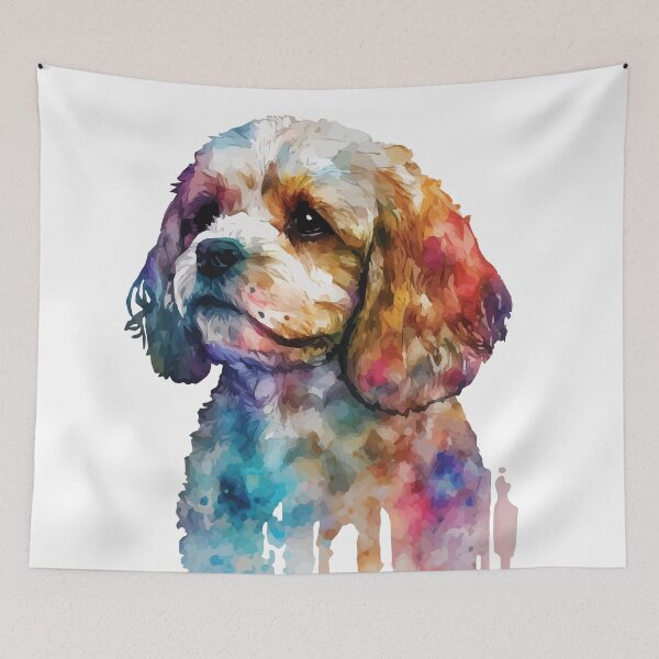 Item preview, A Watercolor of a Cavapoo - Boho Animals designed and sold by GVRDesign.
