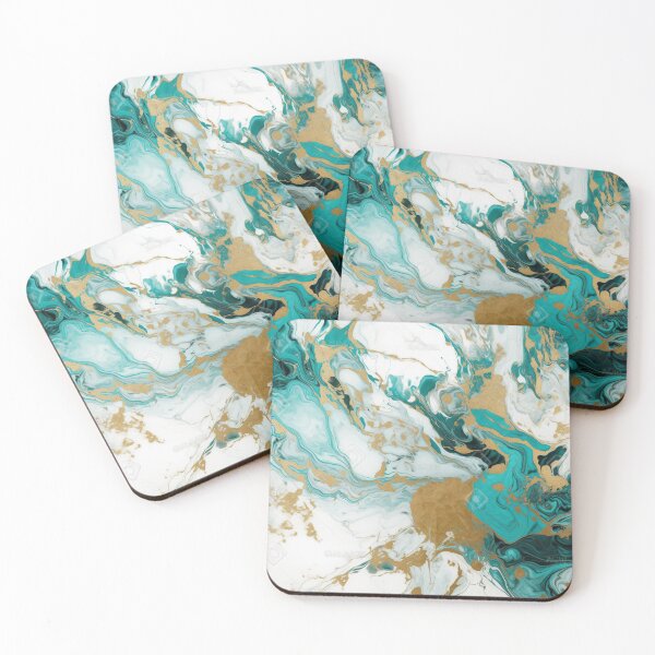 Item preview, Green & Teal Marble Artwork designed and sold by PixelVibes.