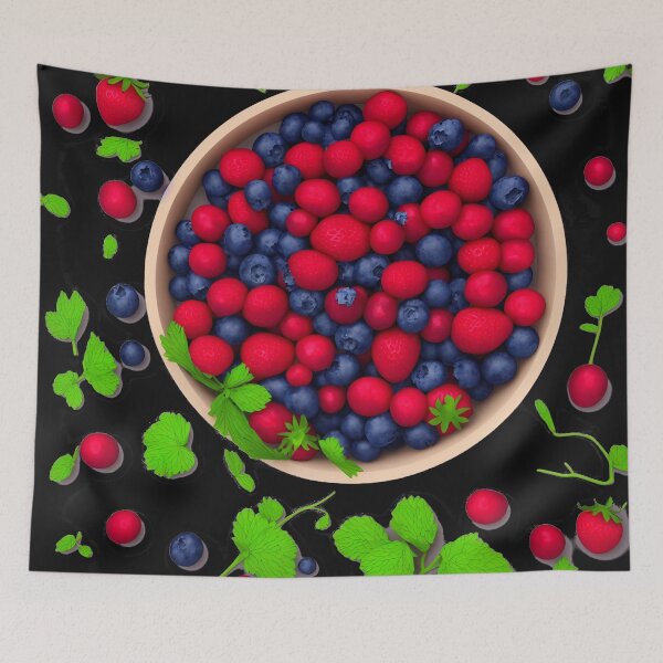 Item preview, Fruits Pattern Blueberries Strawberries  - Fruits designed and sold by internlvisions.