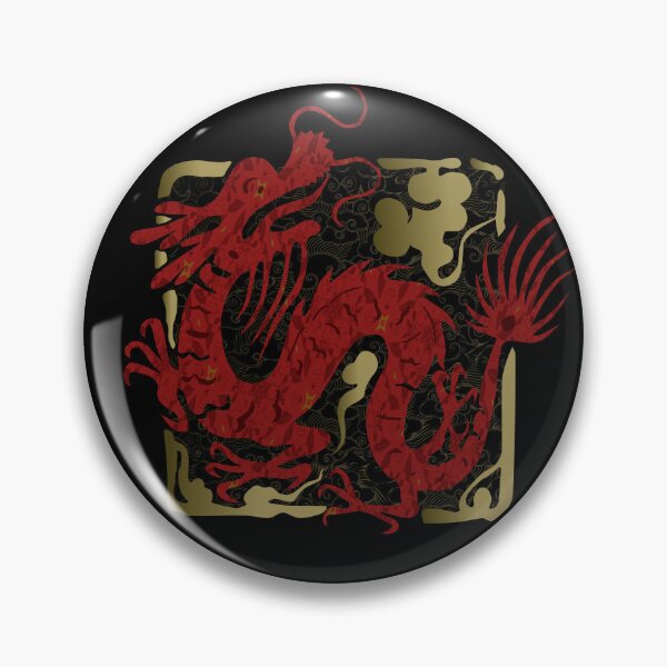 Item preview, Chinese red dragon seal with floral and cloud pattern designed and sold by LiberaCaballo.