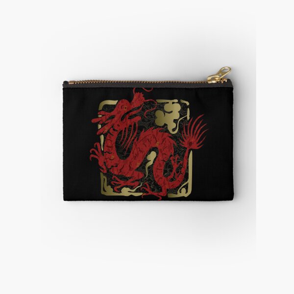 Item preview, Chinese red dragon seal with floral and cloud pattern designed and sold by LiberaCaballo.