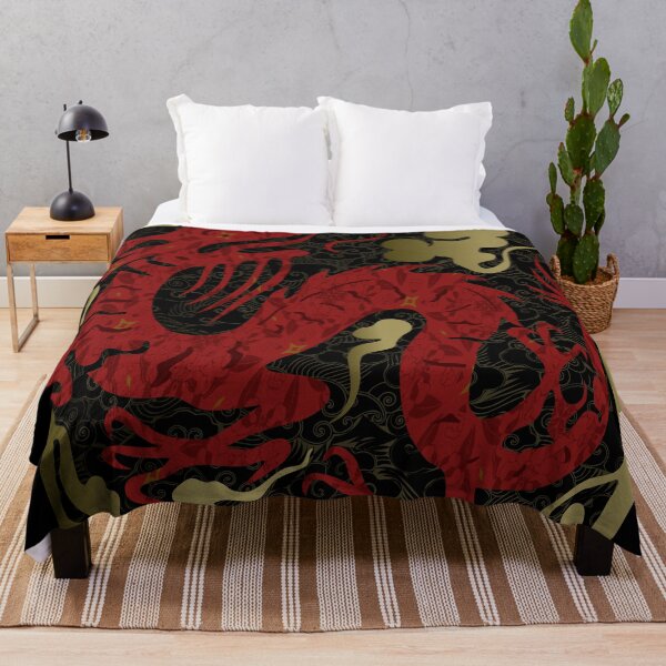 Item preview, Chinese red dragon seal with floral and cloud pattern designed and sold by LiberaCaballo.