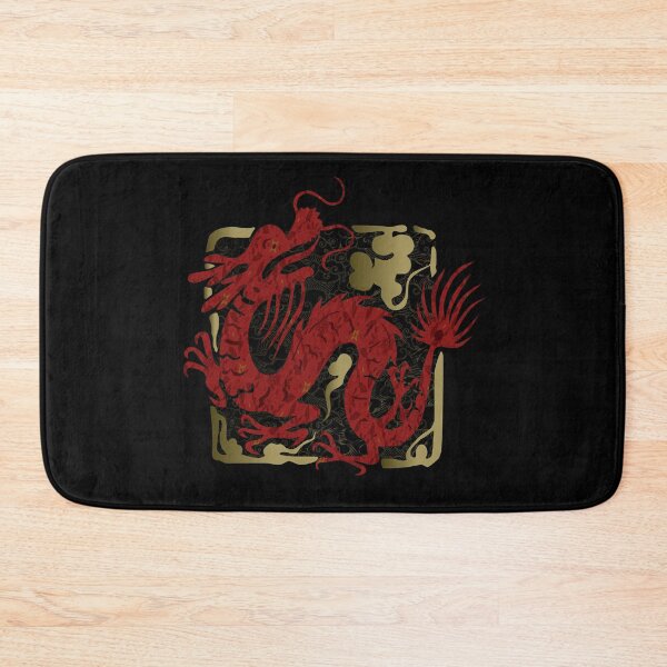 Item preview, Chinese red dragon seal with floral and cloud pattern designed and sold by LiberaCaballo.