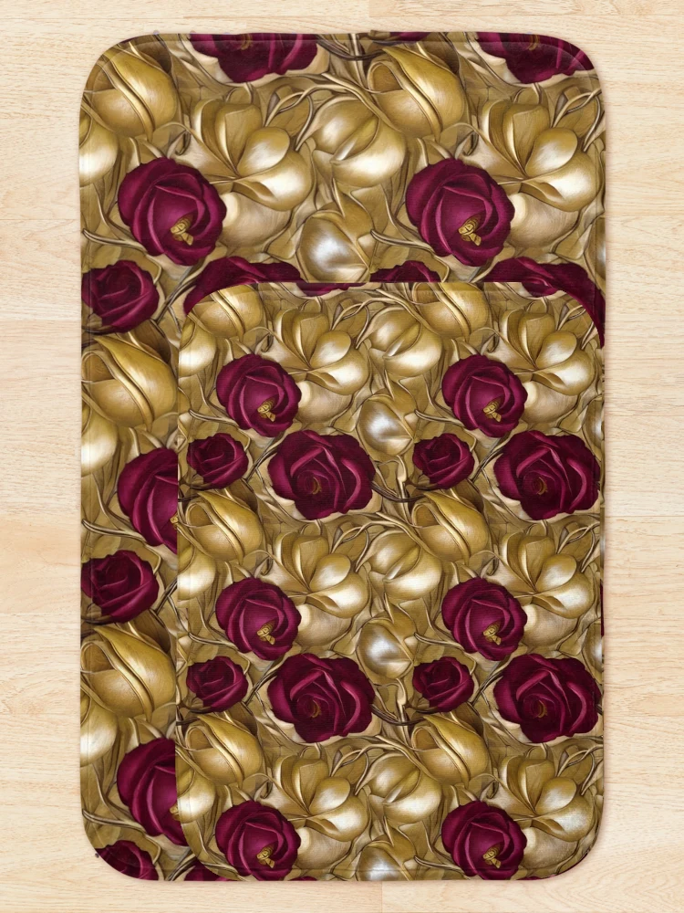 Thumbnail 5 of 6, Bath Mat, Pretty Roses designed and sold by Poetic Patterns Studio.