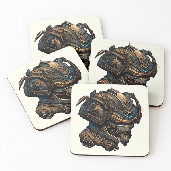 Item preview, The Synthesis of Man and Machine - A Skull with a Futuristic Helmet designed and sold by GalihDA.