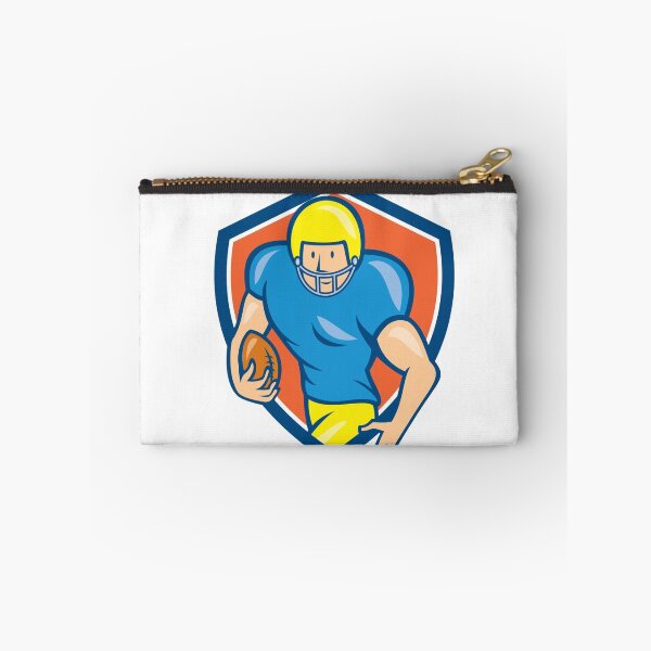 Item preview, American Football Running Back Shield Cartoon designed and sold by patrimonio.