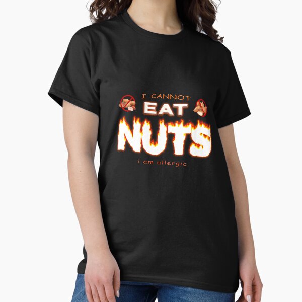 Vista previa del artículo con la obra «No puedo comer nueces porque soy alérgico - alergia a las nueces», diseñado y vendido por snazzyseagull.