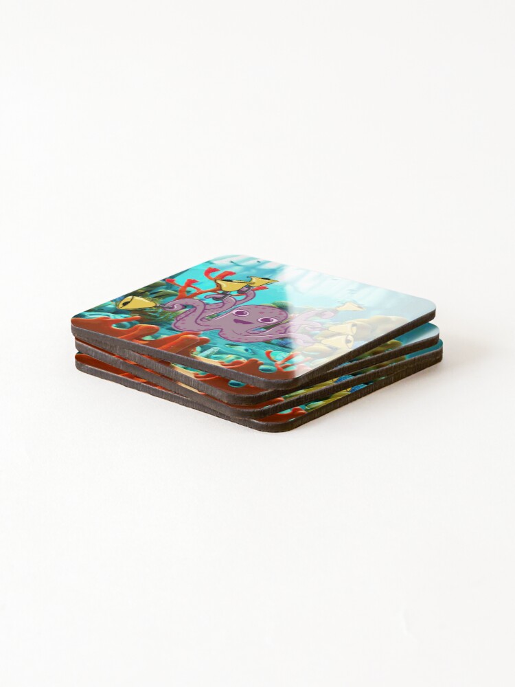 Thumbnail 4 of 5, Coasters (Set of 4), Octopus Handbell Ringer In The Sea designed and sold by SubtleSplit.