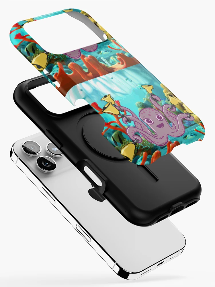 Thumbnail 2 of 4, iPhone Case, Octopus Handbell Ringer In The Sea designed and sold by SubtleSplit.