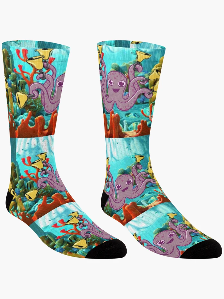 Thumbnail 3 of 5, Socks, Octopus Handbell Ringer In The Sea designed and sold by SubtleSplit.