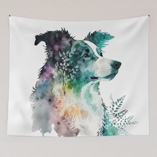 Item preview, A Watercolor of a Border Collie - Boho Animals designed and sold by GVRDesign.
