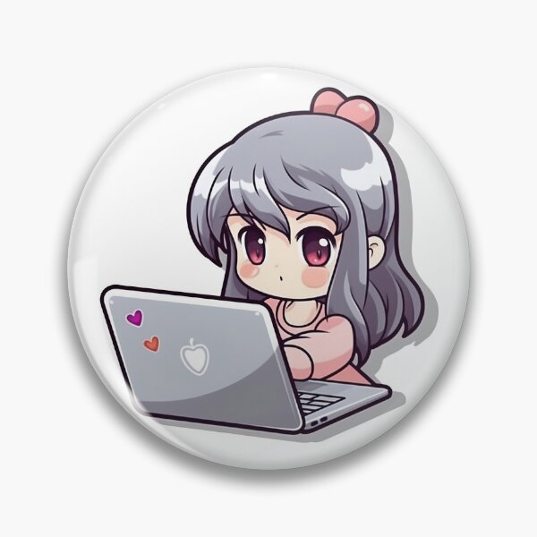 Artikelvorschau, Kawaii Anime-Mädchen mit Laptop entworfen und verkauft von AestheticsArt81.