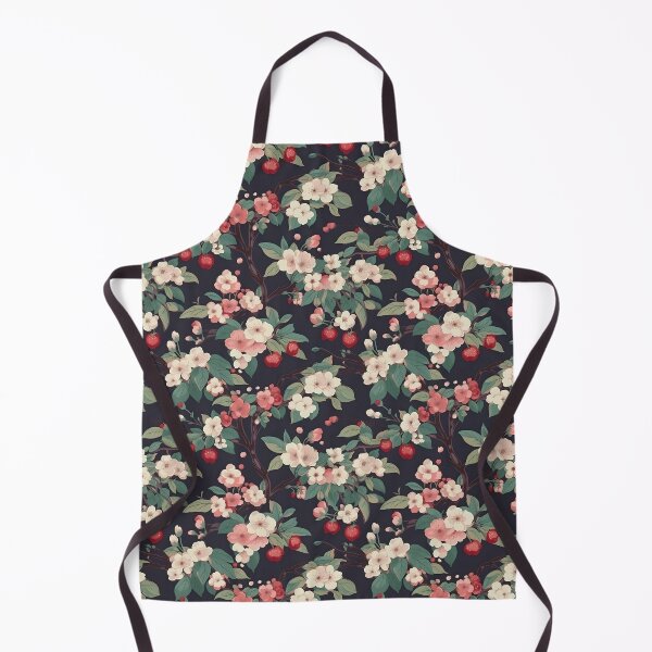 Artikelvorschau, Frühlings-Kimono-Muster im japanischen Stil aus Sakura und roten Früchten entworfen und verkauft von CroffleStudio.