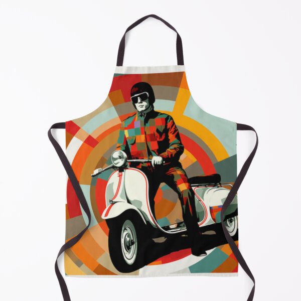 Item preview, MOD Retro Vintage 1960s 60s London Mod on Scooter Mod-Inspired Art Optic Art Graphic Design designed and sold by Step, Repeat.