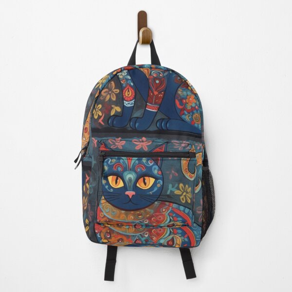 Item preview, Festive Feline Folk - Vibrant Hand-Painted Cat designed and sold by EndlessTextures.
