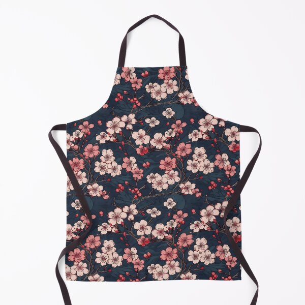 Artikelvorschau, Frühlings-Kimono-Muster im japanischen Stil von Sakura auf schwarzem Hintergrund entworfen und verkauft von CroffleStudio.