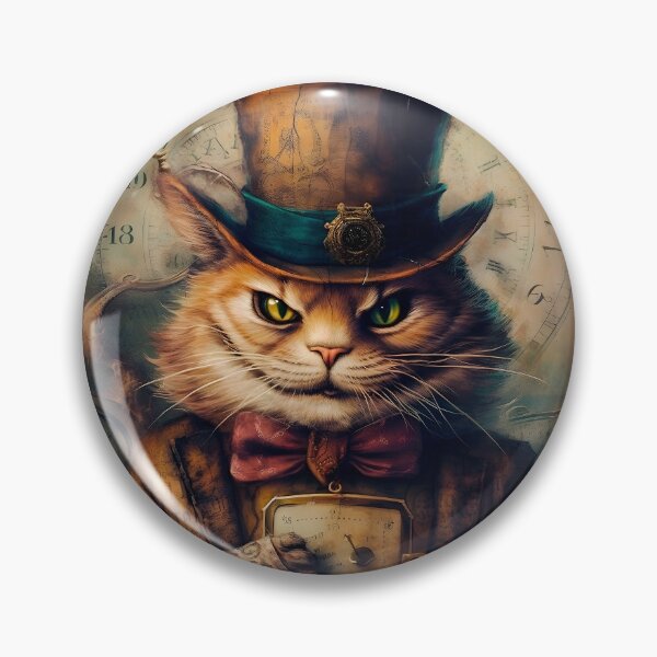 Item preview, Steampunk Cheshire Cat Retro Alice in Wonderland designed and sold by AIWanderer.
