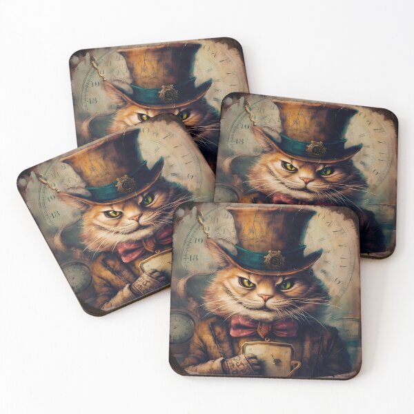 Item preview, Steampunk Cheshire Cat Retro Alice in Wonderland designed and sold by AIWanderer.