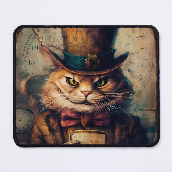 Item preview, Steampunk Cheshire Cat Retro Alice in Wonderland designed and sold by AIWanderer.
