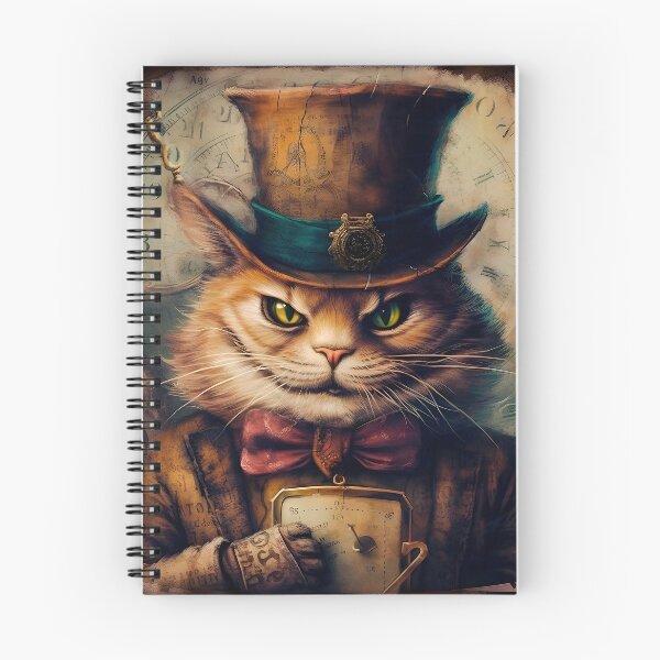 Aperçu de l'œuvre Steampunk Cheshire Cat Retro Alice au pays des merveilles créée et vendue par AIWanderer.
