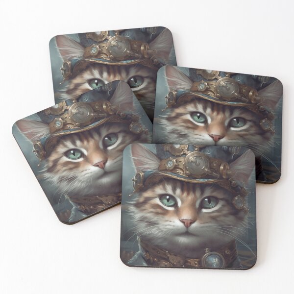 Item preview, Distinguished Steampunk Kitty, Fun Steampunk Cat Vintage Photograph designed and sold by Orianah.
