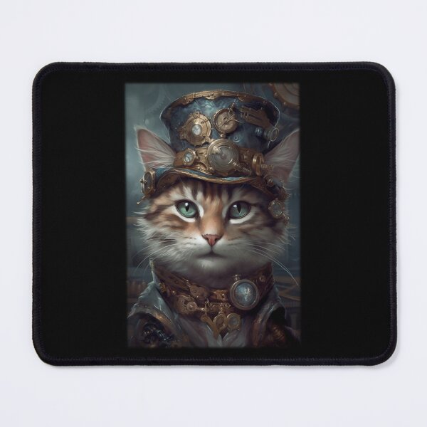 Item preview, Distinguished Steampunk Kitty, Fun Steampunk Cat Vintage Photograph designed and sold by Orianah.