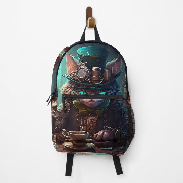 Item preview, Steampunk Cheshire Cat & Coffee Retro Alice in Wonderland designed and sold by AIWanderer.