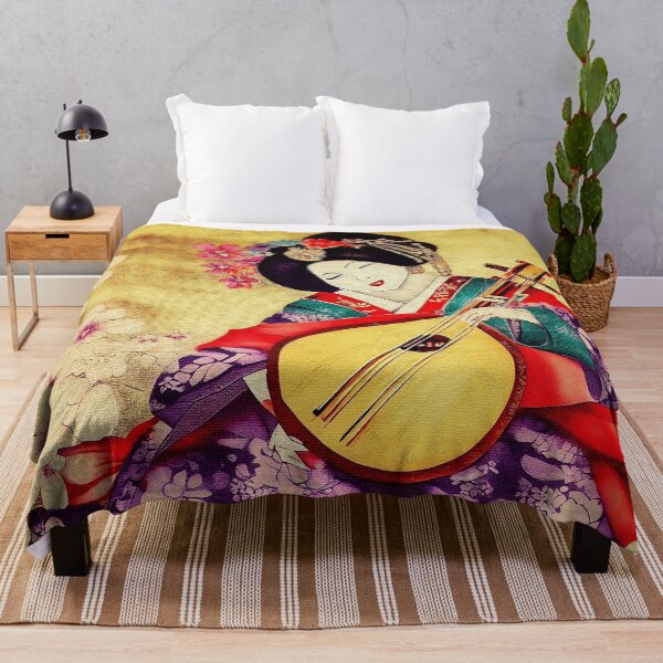 Item preview, Painting of Japanese Geisha playing a Biwa designed and sold by Witsprings.