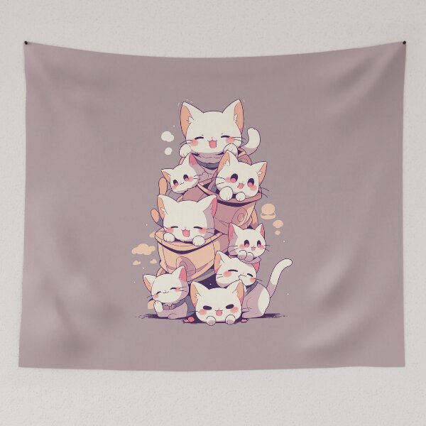 Artikelvorschau, Netter Stapel Katzen - Kawaii - Anime entworfen und verkauft von NianderQuinn.