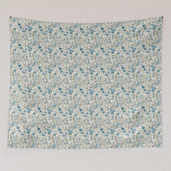 Item preview, Blue flowers pattern  designed and sold by mliotard.