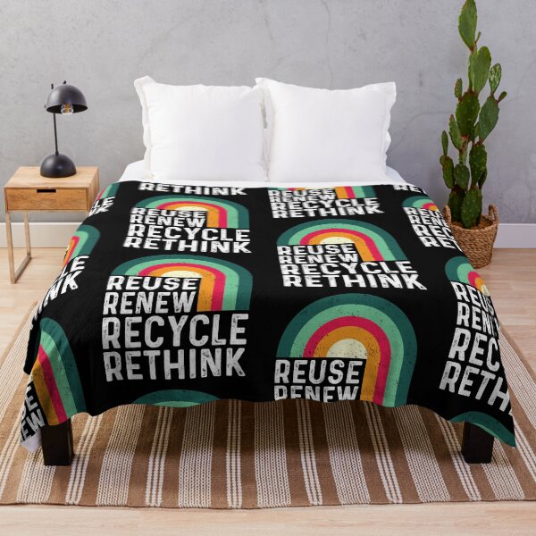 Item preview, Recycle Reuse Renew Rethink Earth Day Retro Rainbow designed and sold by GravitiTees.