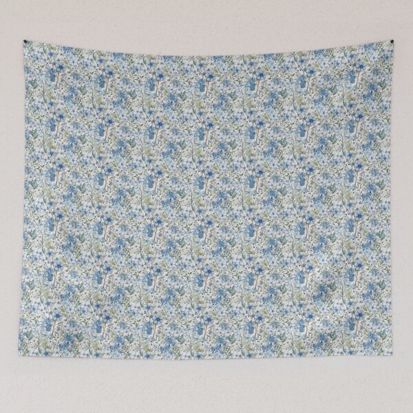 Item preview, Blue flowers pattern  designed and sold by mliotard.