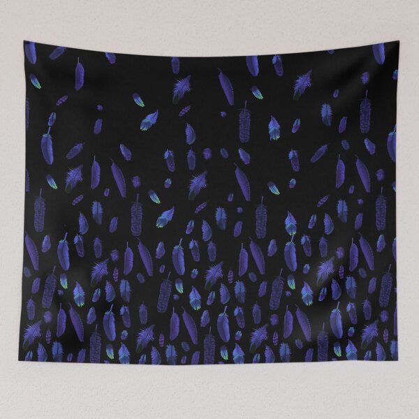 Item preview, Blue Feather Pattern / Digital Art of Detailed Bird Feathers designed and sold by impressionofmel.