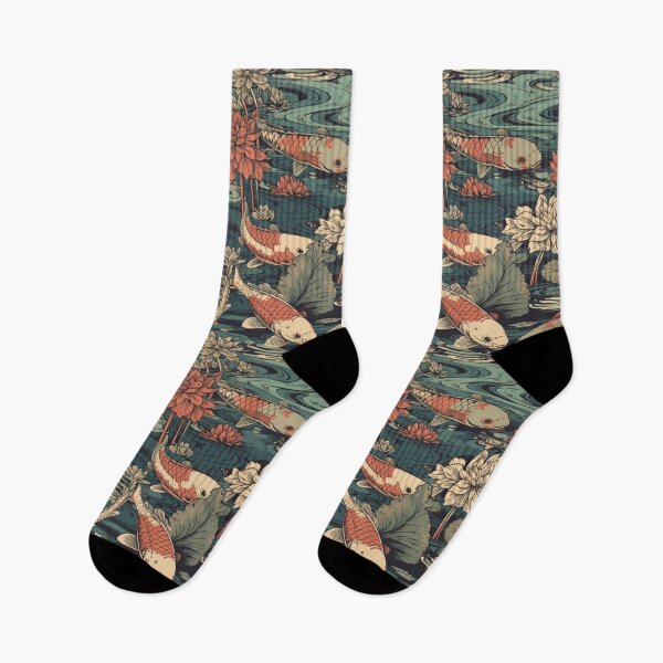 Item preview, Koi Pond Harmony - Traditional Japanese Repeating Pattern Inspired by Classic Woodblock Prints designed and sold by EndlessTextures.