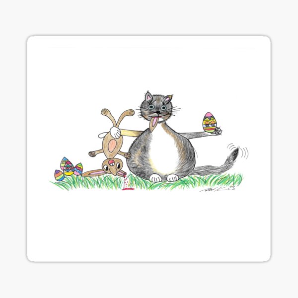 Artikel-Vorschau von Katze & Osterhase - Katze & Osterhase, designt und verkauft von RomyLeeCork.