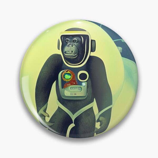 Artikelvorschau, Gorilla-Astronaut. Retro-Scifi-Tierkunstgeschenk. Schrulliger naiver Kunst-Cartoon-Stil. entworfen und verkauft von KumoMachina.