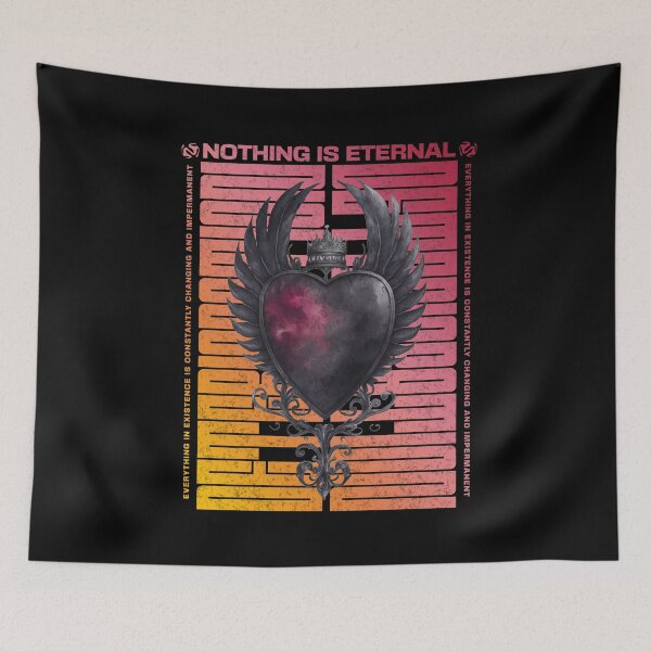 Item preview, Nothing is Eternal Winged Black Heart designed and sold by Trinket-Trickster.