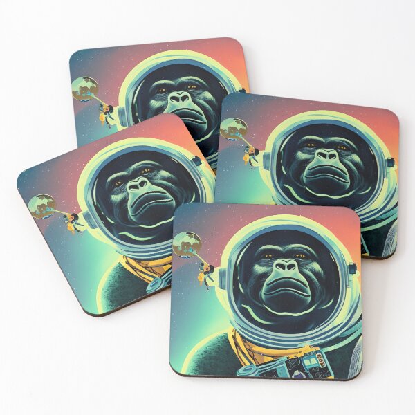 Item preview, Sci fi gorilla astronaut vintage comic book art. Retro futuristic art designed and sold by KumoMachina.