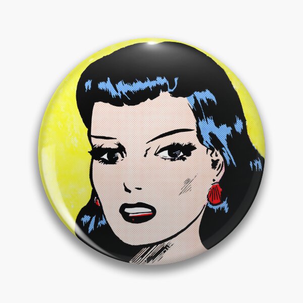 Item preview, Black Hair Vintage Comic Woman Portrait designed and sold by MadfishDesigns.