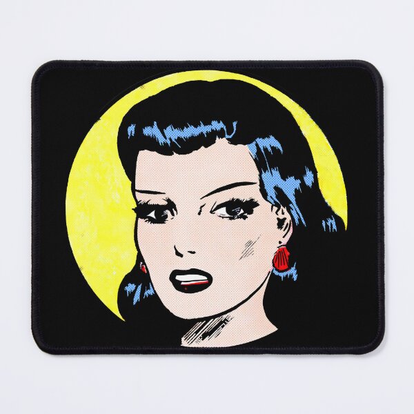 Item preview, Black Hair Vintage Comic Woman Portrait designed and sold by MadfishDesigns.