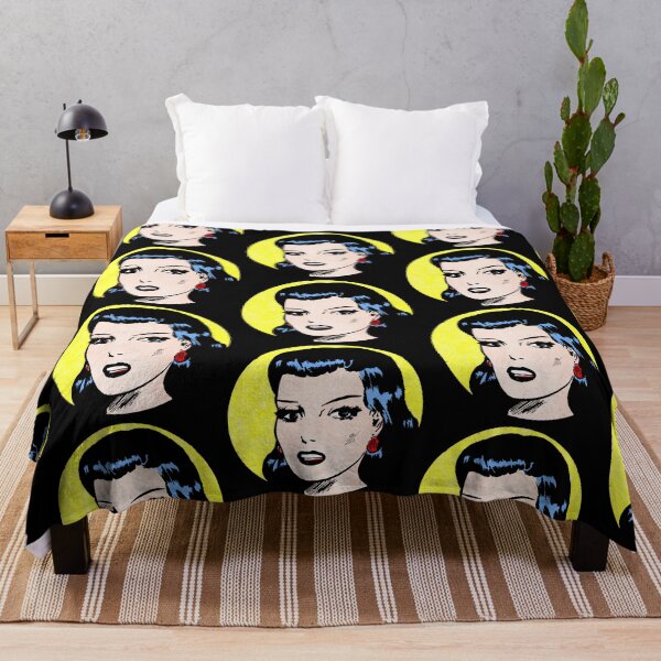 Item preview, Black Hair Vintage Comic Woman Portrait designed and sold by MadfishDesigns.