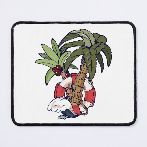 Item preview, Lifebuoy with palm trees and wave designed and sold by VaskanianArt.