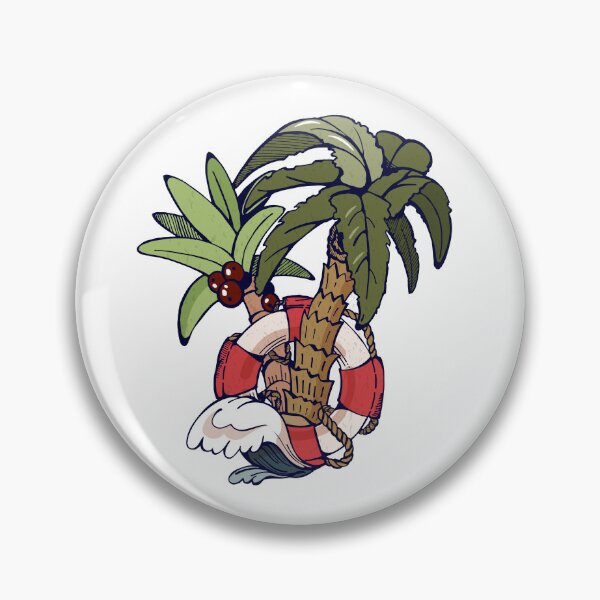 Item preview, Lifebuoy with palm trees and wave designed and sold by VaskanianArt.