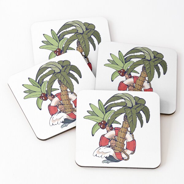 Item preview, Lifebuoy with palm trees and wave designed and sold by VaskanianArt.