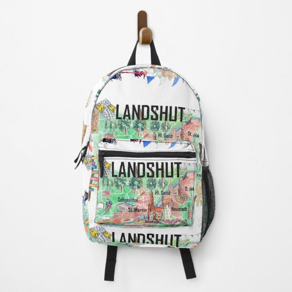 Item preview, Landshut Illustrated Favorite Map with roads and Touristic Highlights designed and sold by artshop77.